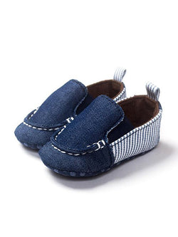 Stripes Cotton Canvas Crib Shoes Skidproof Breathable Pre-walking For Baby Girls Boys