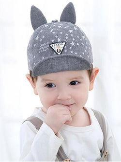 Hot Sale Stars Printed Rabbit Ears Peaked Cap Soft Brim Baseball Cap For Babies Toddlers