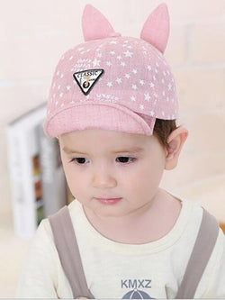 Hot Sale Stars Printed Rabbit Ears Peaked Cap Soft Brim Baseball Cap For Babies Toddlers