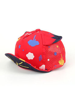 Cute Pointed Ears Mesh Embroidery Peaked Cap Cotton Sunhat For Babies Toddlers