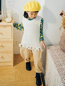 Sleeveless Knitting Pullover Sweater Vest Tassel for Toddlers Girls